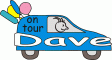 Window Color Bild - on tour - Auto mit Namen - Dave
