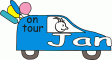 Window Color Bild - on tour - Auto mit Namen - Jan