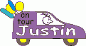 Window Color Bild - on tour - Auto mit Namen - Justin