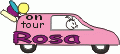 Window Color Bild - on tour - Auto mit Namen - Rosa