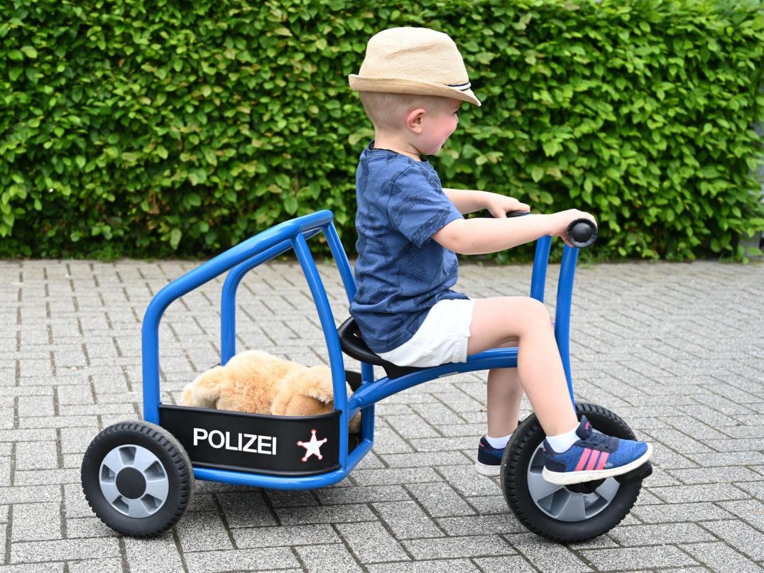 Jakobs Aktiv Polizei-Dreirad blau - entspricht allen Sicherheitsanforderungen und Standards