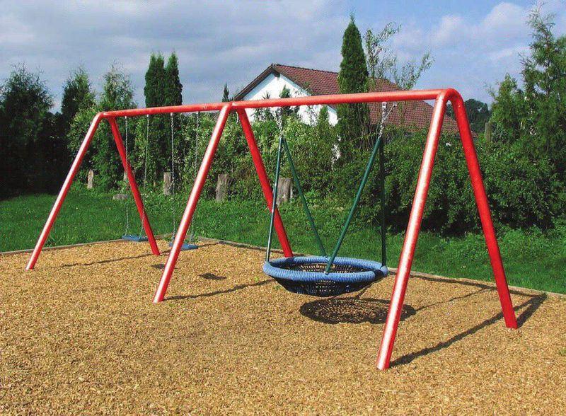 Nestschaukel-Kombination-Stahl - Nestschaukeln oder Mehrkindschaukeln bieten ein vielfältiges Schaukelvergnügen für Kleinkinder, Kindergartenkinder und Grundschulkinder.  Nestschaukel-Kombination-Stahl - Außenspielgerät für Kitas, Grundschulen und Spielplätze
