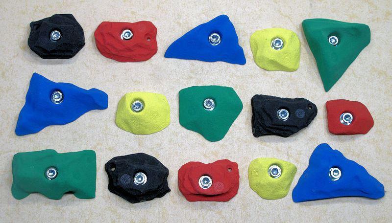 Schulklettergriffe farbig - Schul-Klettergriffe-Sets eignen sich sowohl für die Erstausstattung von Boulderwänden, wie auch als Erweiterung für bestehende Kletteranlagen. Schulklettergriffe farbig