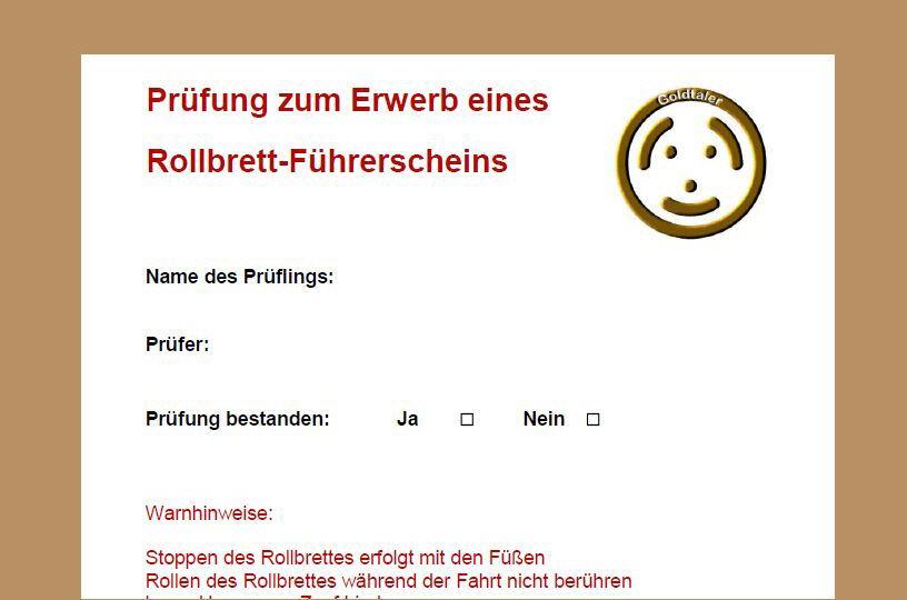 Rollbrett-Prüfung