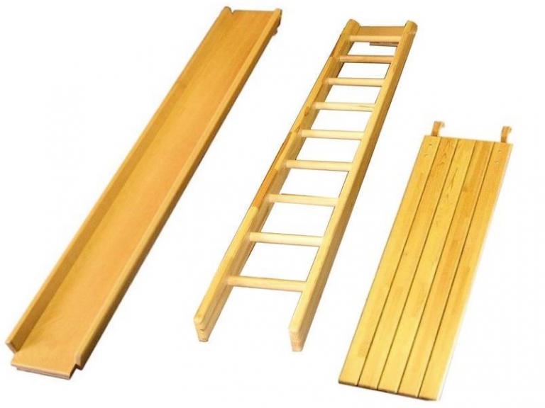 Kletterleiter, Rutsche, Rutschbrett