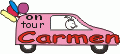Window Color Bild - on tour - Auto mit Namen - Carmen